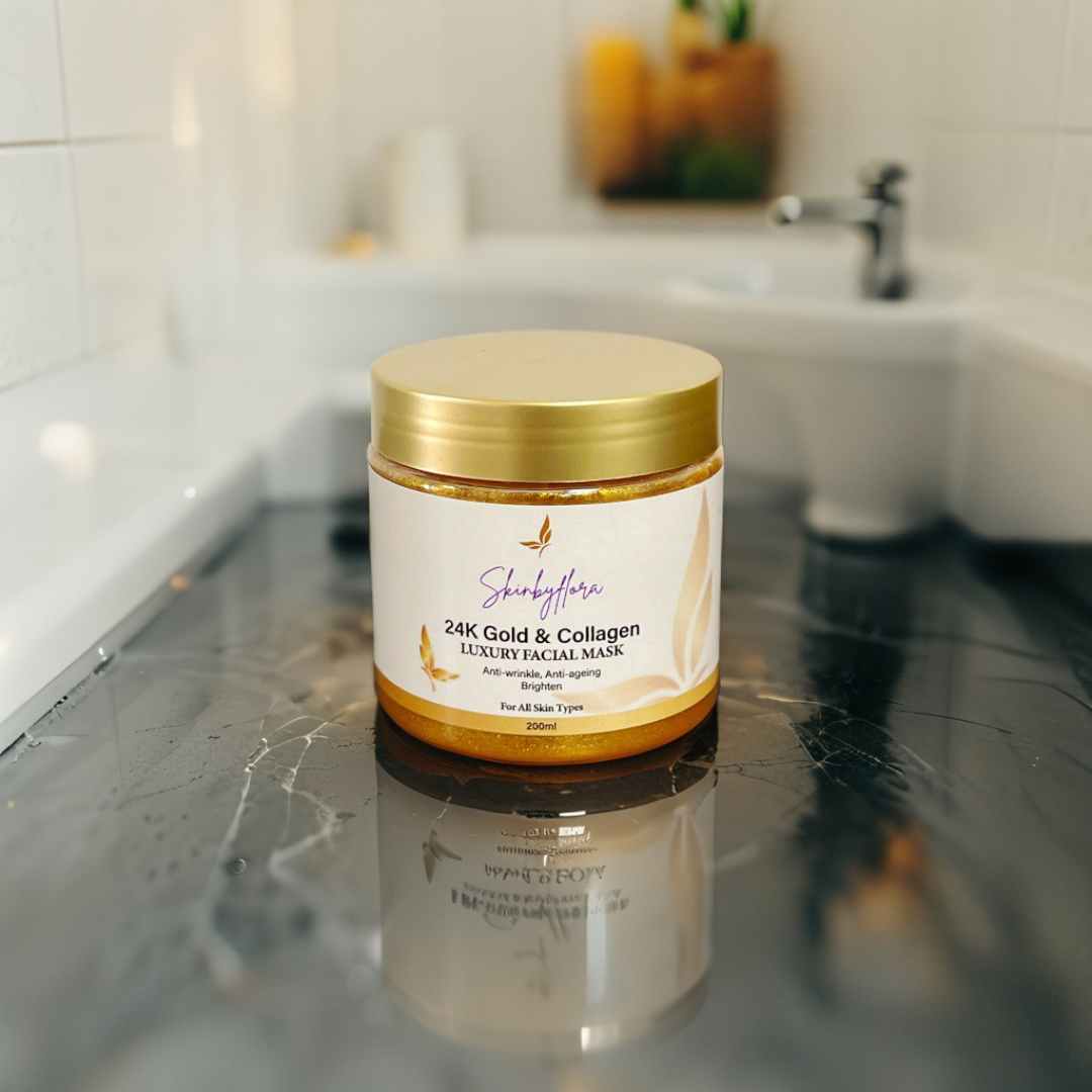 24K GOLD & COLLAGEN LUXURY FACIAL MASK: Good for Wrinkles & Sensitive Skin