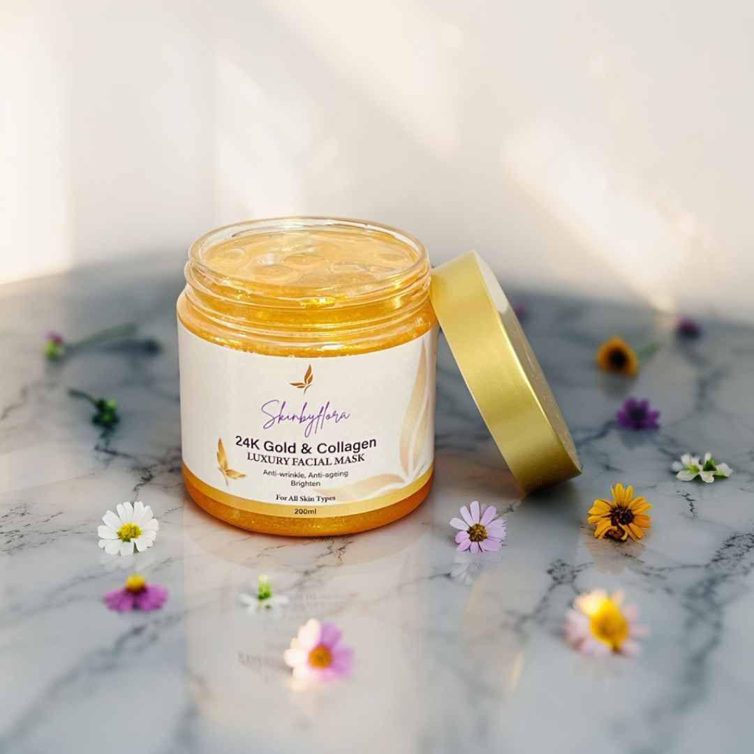 24K GOLD & COLLAGEN LUXURY FACIAL MASK: Good for Wrinkles & Sensitive Skin