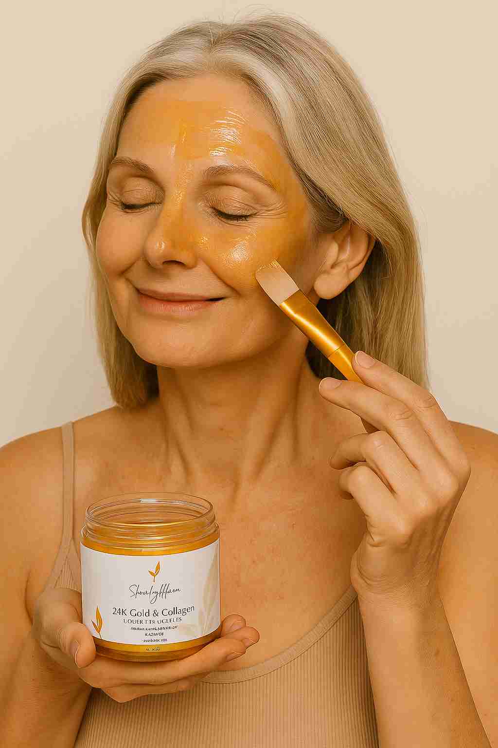 24K GOLD & COLLAGEN LUXURY FACIAL MASK: Good for Wrinkles & Sensitive Skin