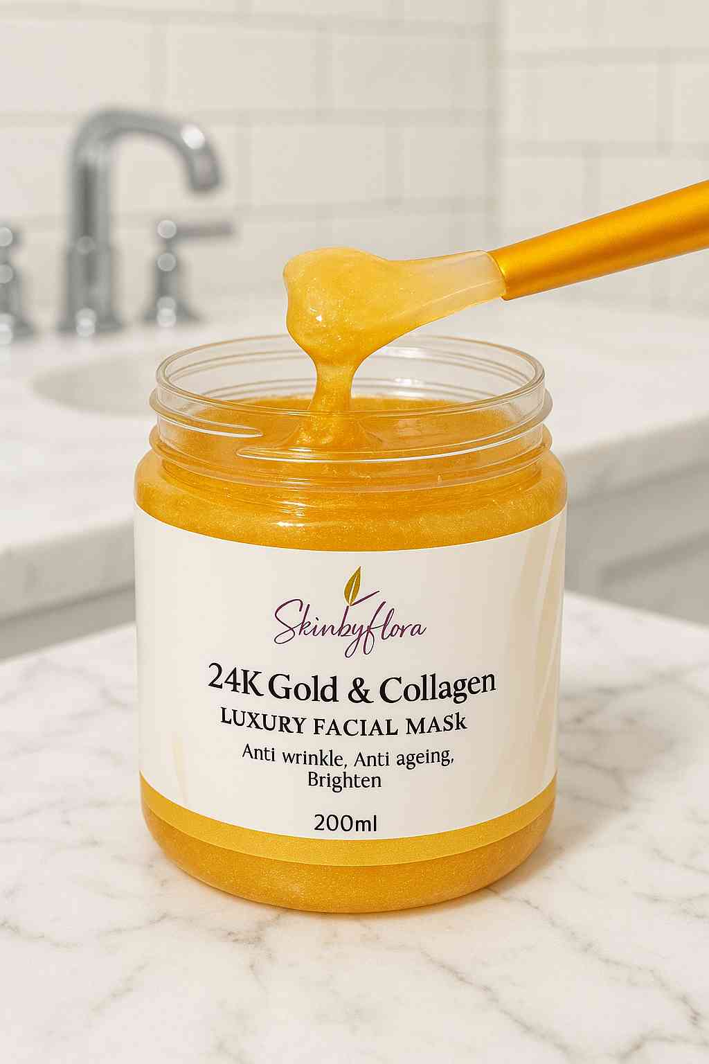 24K GOLD & COLLAGEN LUXURY FACIAL MASK: Good for Wrinkles & Sensitive Skin