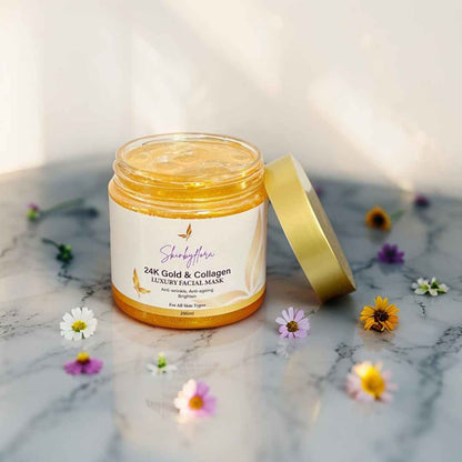 24K GOLD & COLLAGEN LUXURY FACIAL MASK: Good for Wrinkles & Sensitive Skin